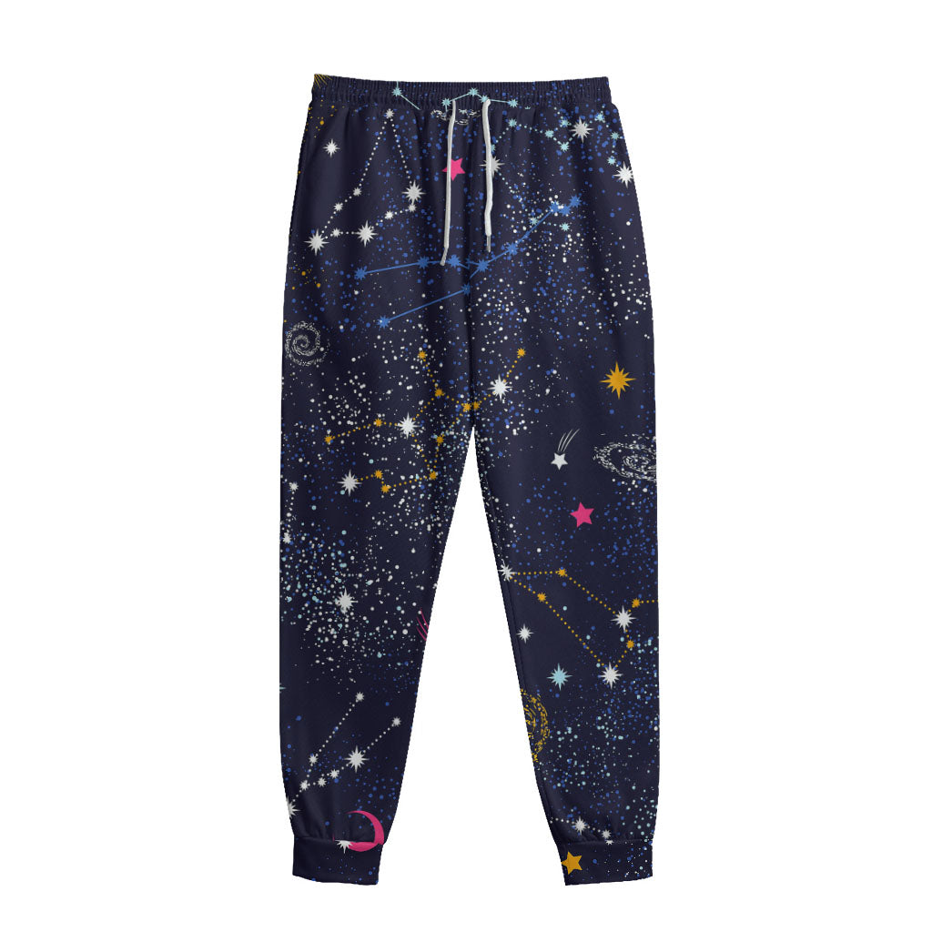 Zodiac Star Signs Galaxy Space Print Sweatpants Zodiac Star Signs Galaxy Space Print Sweatpants
