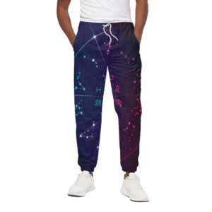 Zodiac Symbols Wheel Print Cotton Sweatpants