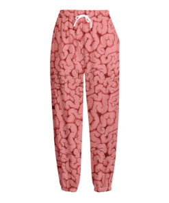 Zombie Brain Print Fleece Lined Knit Pants