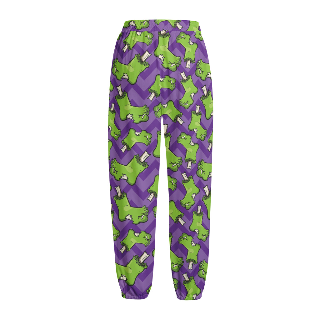 Zombie Foot Pattern Print Fleece Lined Knit Pants Zombie Foot Pattern Print Fleece Lined Knit Pants