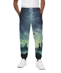 Zombie Hand Rising From Grave Print Cotton Sweatpants